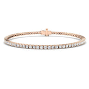 Round Natural Diamond Tennis Bracelet in Prong Set with Box Closure in 10K/14K gold and platinum with certified lab-grown or natural diamonds