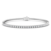 Round Natural Diamond Tennis Bracelet in Prong Set with Box Closure in 10K/14K gold and platinum with certified lab-grown or natural diamonds
