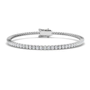 Round Natural Diamond Tennis Bracelet in Prong Set with Box Closure in 10K/14K gold and platinum with certified lab-grown or natural diamonds