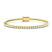 Round Natural Diamond Tennis Bracelet in Prong Set with Box Closure in 10K/14K gold and platinum with certified lab-grown or natural diamonds