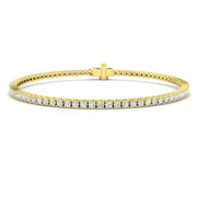 Round Natural Diamond Tennis Bracelet in Prong Set with Box Closure in 10K/14K gold and platinum with certified lab-grown or natural diamonds