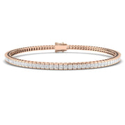 Channel Set Princess Cut Natural Diamond Link Tennis Bracelet with Box Clasp in 10K/14K gold and platinum with certified lab-grown or natural diamonds