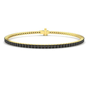 Round Cut Natural Black Diamond Tennis Bracelet with Secure Box Clasp in 10K/14K gold and platinum with certified lab-grown or natural diamonds