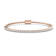 Round Natural Diamond Tennis Bracelet in Prong Set with Box Closure in 10K/14K gold and platinum with certified lab-grown or natural diamonds