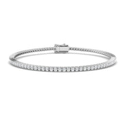 Round Natural Diamond Tennis Bracelet in Prong Set with Box Closure in 10K/14K gold and platinum with certified lab-grown or natural diamonds