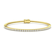 Round Natural Diamond Tennis Bracelet in Prong Set with Box Closure in 10K/14K gold and platinum with certified lab-grown or natural diamonds