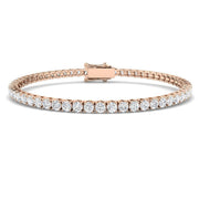 Round Natural Diamond Tennis Bracelet in Prong Set with Box Closure in 10K/14K gold and platinum with certified lab-grown or natural diamonds