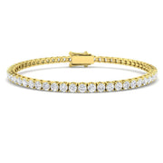 Round Natural Diamond Tennis Bracelet in Prong Set with Box Closure in 10K/14K gold and platinum with certified lab-grown or natural diamonds