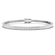 Channel Set Princess Cut Natural Diamond Link Tennis Bracelet with Box Clasp in 10K/14K gold and platinum with certified lab-grown or natural diamonds