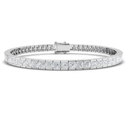 Channel Set Princess Cut Natural Diamond Link Tennis Bracelet with Box Clasp in 10K/14K gold and platinum with certified lab-grown or natural diamonds
