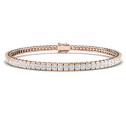 Channel Set Princess Cut Natural Diamond Link Tennis Bracelet with Box Clasp in 10K/14K gold and platinum with certified lab-grown or natural diamonds