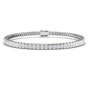 Channel Set Princess Cut Natural Diamond Link Tennis Bracelet with Box Clasp in 10K/14K gold and platinum with certified lab-grown or natural diamonds