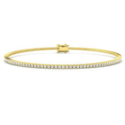 Round Natural Diamond Tennis Bracelet in Prong Set with Box Closure in 10K/14K gold and platinum with certified lab-grown or natural diamonds