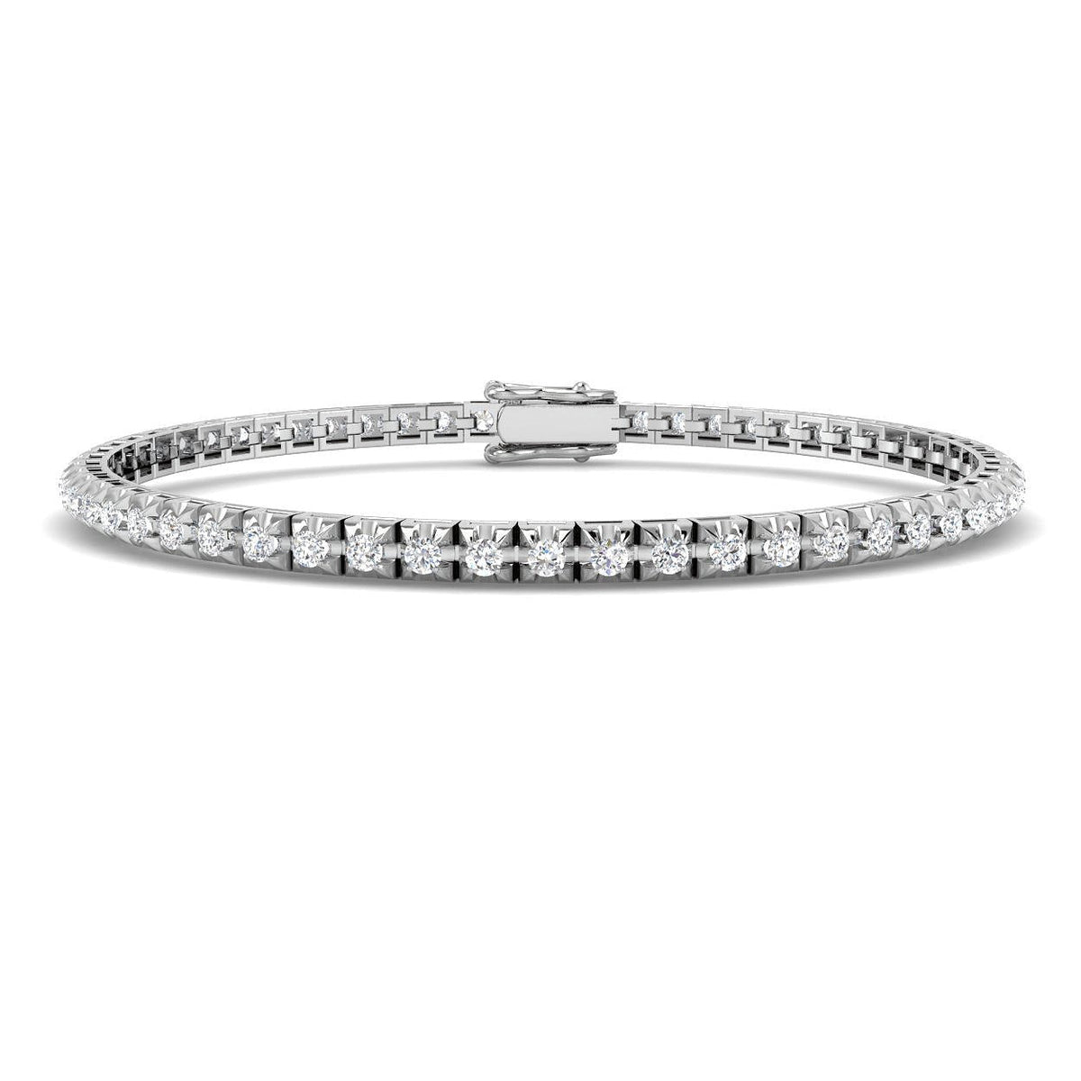 Natural Round Diamond Tennis Bracelet in 10K/14K gold and platinum with certified lab-grown or natural diamonds