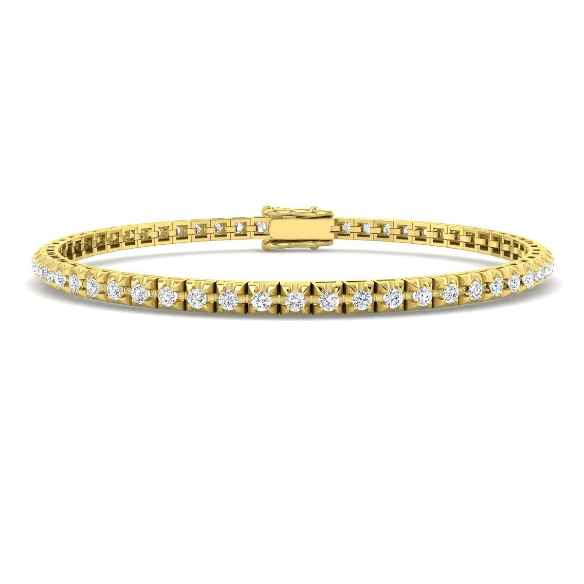 Natural Round Diamond Tennis Bracelet in 10K/14K gold and platinum with certified lab-grown or natural diamonds