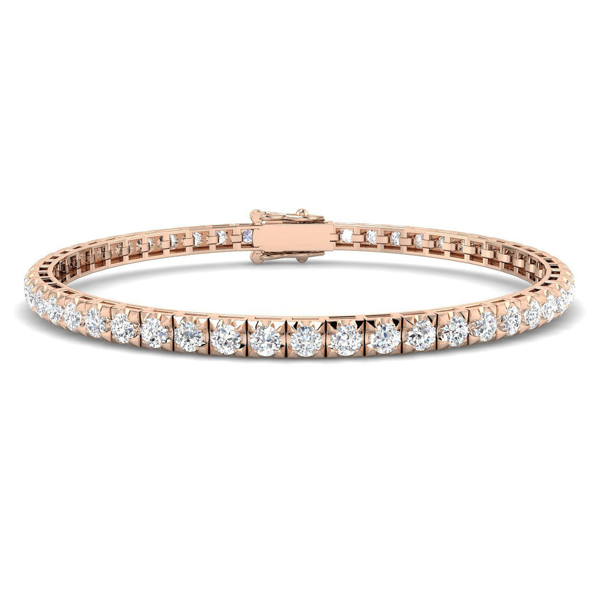 Natural Round Diamond Tennis Bracelet in 10K/14K gold and platinum with certified lab-grown or natural diamonds