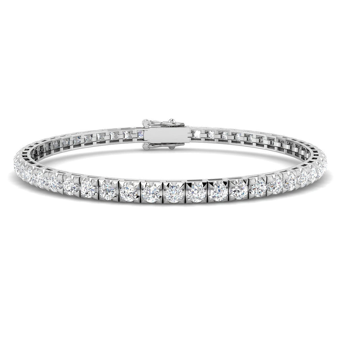 Natural Round Diamond Tennis Bracelet in 10K/14K gold and platinum with certified lab-grown or natural diamonds