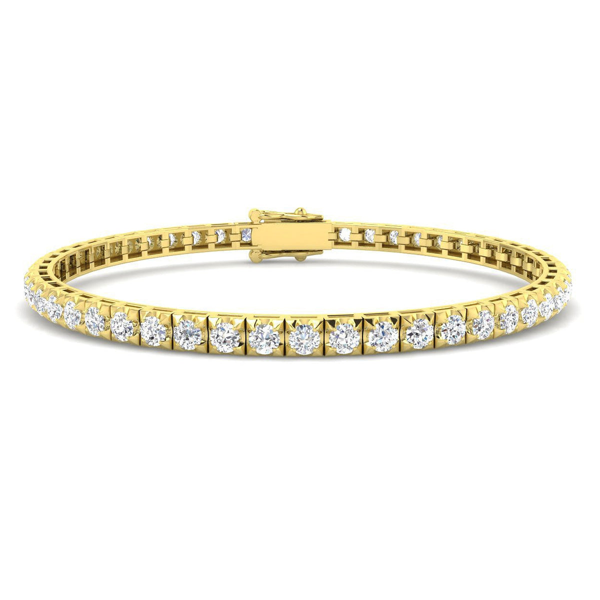 Natural Round Diamond Tennis Bracelet in 10K/14K gold and platinum with certified lab-grown or natural diamonds