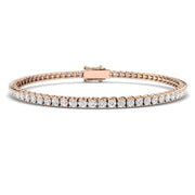 Round Cut Prong Set Lab Grown Diamond Tennis Bracelet in Platinum with Box Closure in 10K/14K gold and platinum with certified lab-grown or natural diamonds