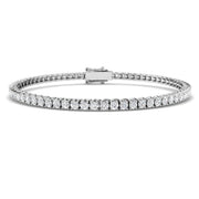 Round Cut Prong Set Lab Grown Diamond Tennis Bracelet in Platinum with Box Closure in 10K/14K gold and platinum with certified lab-grown or natural diamonds