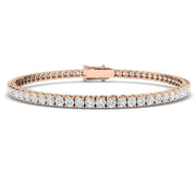 Round Cut Prong Set Lab Grown Diamond Tennis Bracelet in Platinum with Box Closure in 10K/14K gold and platinum with certified lab-grown or natural diamonds