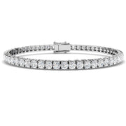 Round Cut Prong Set Lab Grown Diamond Tennis Bracelet in Platinum with Box Closure in 10K/14K gold and platinum with certified lab-grown or natural diamonds