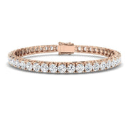 Round Cut Prong Set Lab Grown Diamond Tennis Bracelet in Platinum with Box Closure in 10K/14K gold and platinum with certified lab-grown or natural diamonds