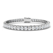 Round Cut Prong Set Lab Grown Diamond Tennis Bracelet in Platinum with Box Closure in 10K/14K gold and platinum with certified lab-grown or natural diamonds