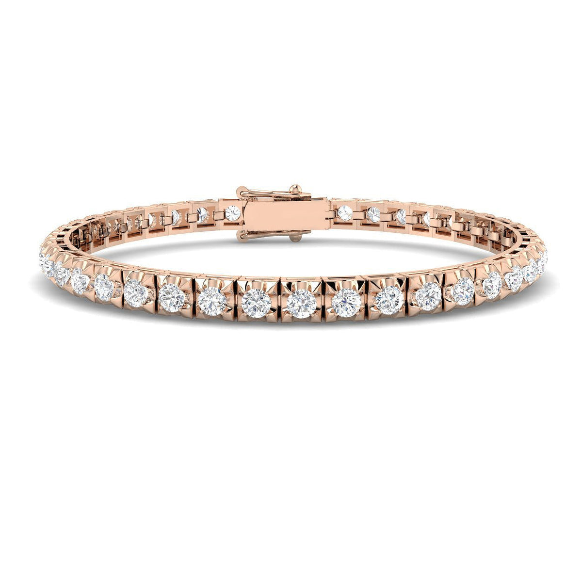 Natural Round Diamond Tennis Bracelet in 10K/14K gold and platinum with certified lab-grown or natural diamonds
