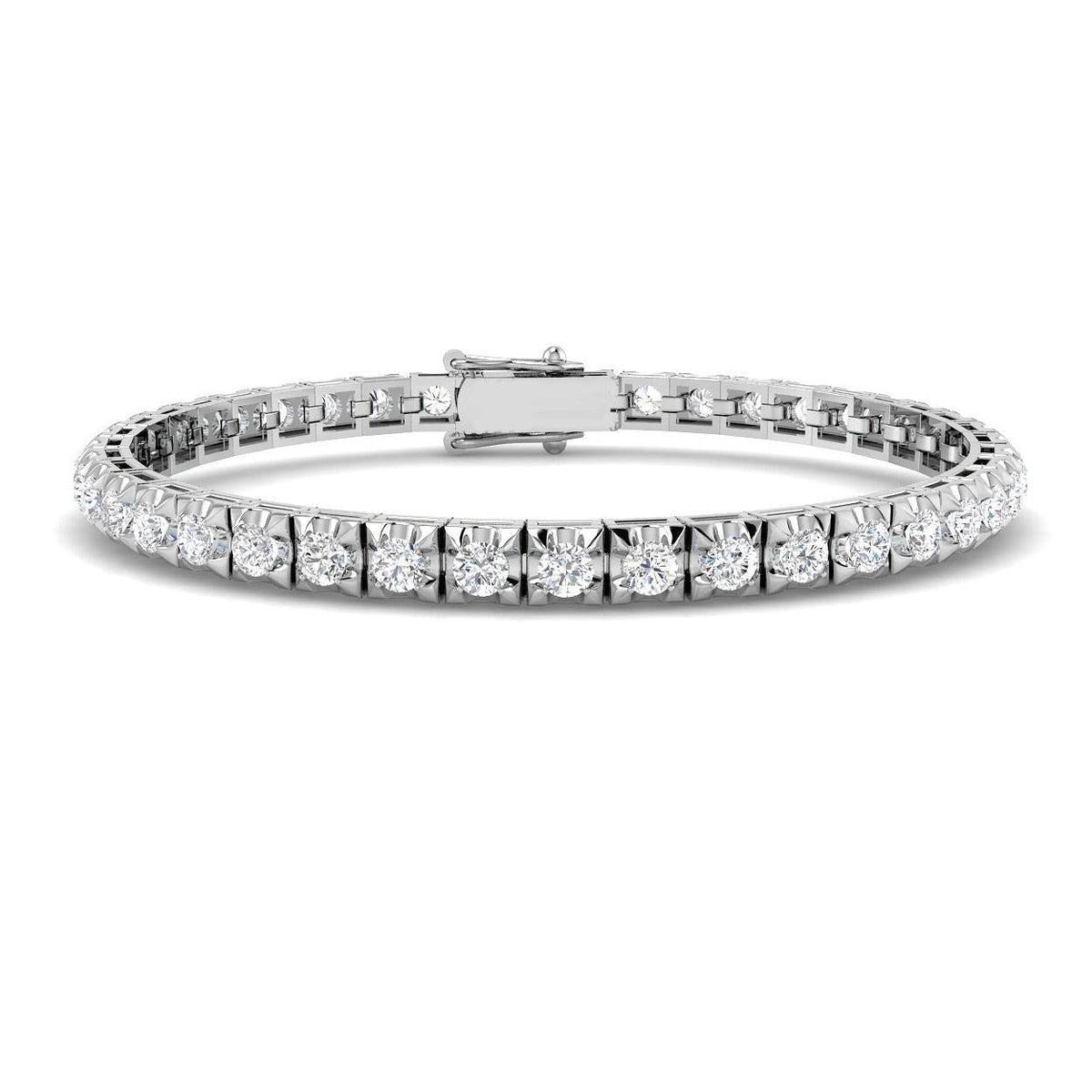 Natural Round Diamond Tennis Bracelet in 10K/14K gold and platinum with certified lab-grown or natural diamonds