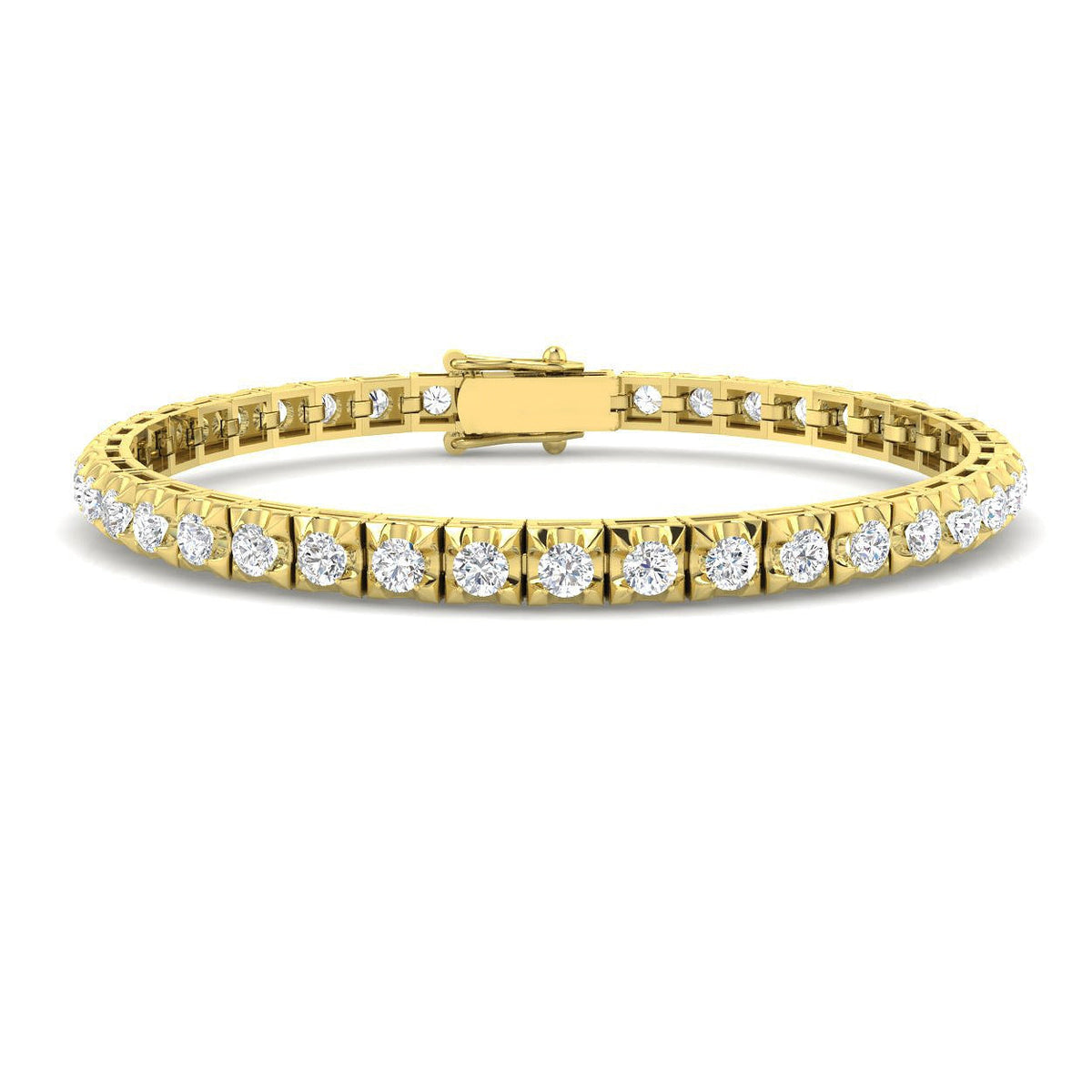 Natural Round Diamond Tennis Bracelet in 10K/14K gold and platinum with certified lab-grown or natural diamonds