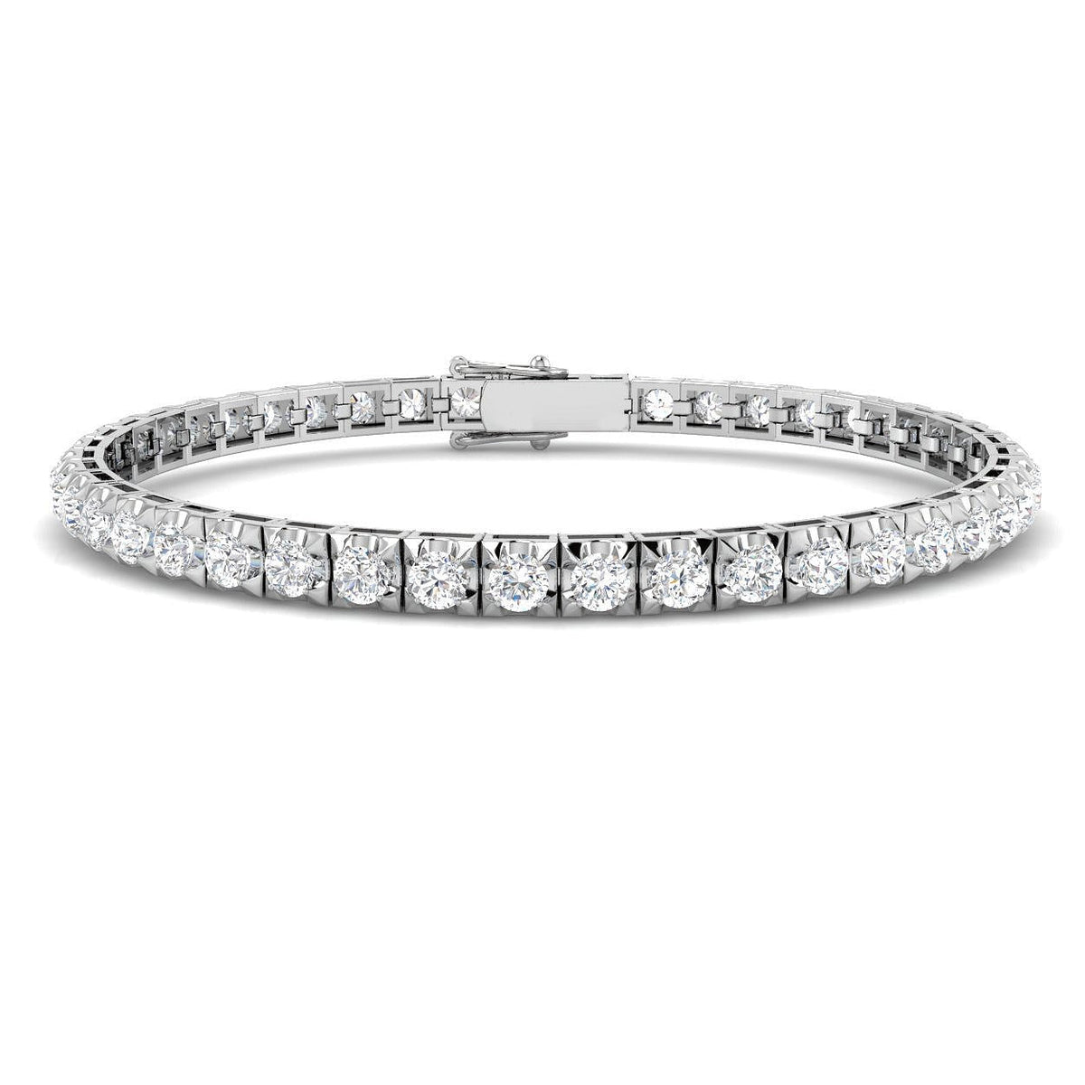 Natural Round Diamond Tennis Bracelet in 10K/14K gold and platinum with certified lab-grown or natural diamonds