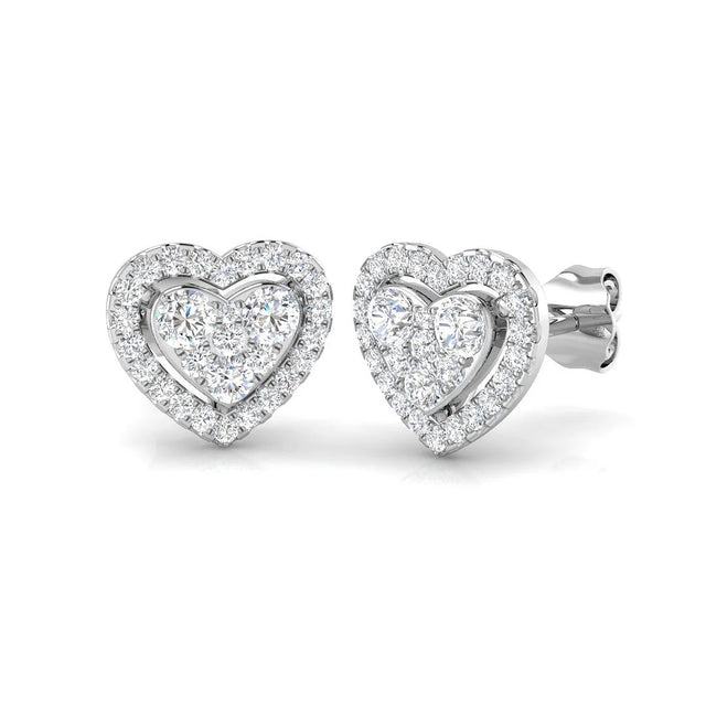 Natural/Lab Grown Diamond Cluster Earring /Hallmarked | 10K & 14K Gold, Platinum