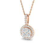 Cluster Diamond Pendant 0.33ct in 10K/14K gold and platinum with certified lab-grown or natural diamonds