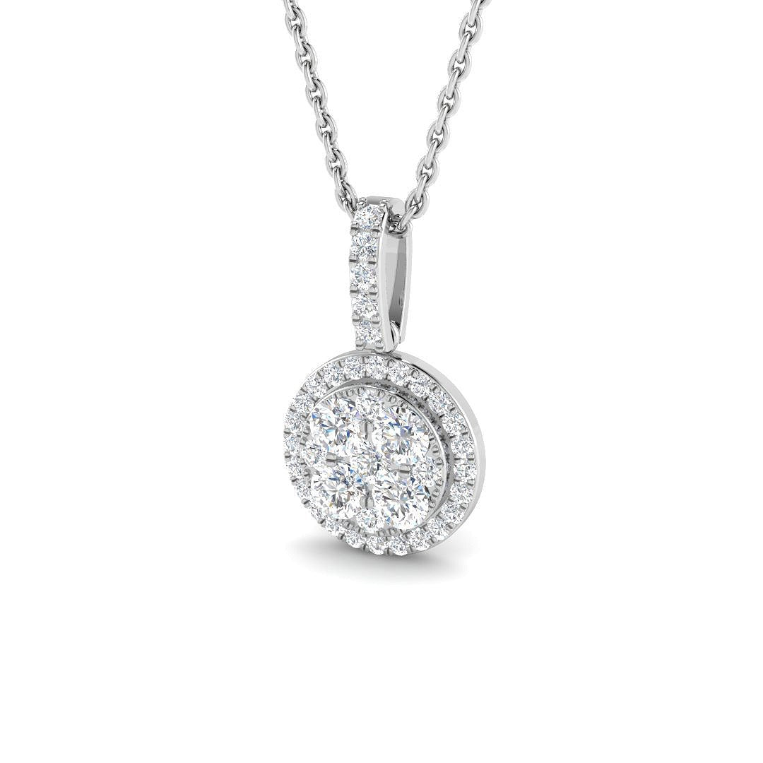 Cluster Diamond Pendant 0.33ct in 10K/14K gold and platinum with certified lab-grown or natural diamonds