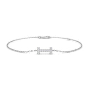 Trendy Round Cut Natural Diamond Initial I Letter Chain Bracelet in Platinum with Lobster Clasp in 10K/14K gold and platinum with certified lab-grown or natural diamonds