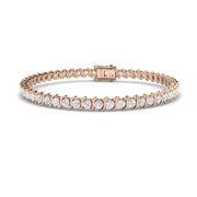 Round Cut Natural Diamond S Link Tennis Bracelet with Prong Set Box Clasp in 10K/14K gold and platinum with certified lab-grown or natural diamonds