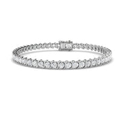 Round Cut Natural Diamond S Link Tennis Bracelet with Prong Set Box Clasp in 10K/14K gold and platinum with certified lab-grown or natural diamonds