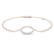 Natural Diamond Evil Eye Bracelet with Pave Set & Lobster Claw in 10K/14K gold and platinum with certified lab-grown or natural diamonds