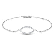 Natural Diamond Evil Eye Bracelet with Pave Set & Lobster Claw in 10K/14K gold and platinum with certified lab-grown or natural diamonds