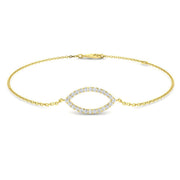 Natural Diamond Evil Eye Bracelet with Pave Set & Lobster Claw in 10K/14K gold and platinum with certified lab-grown or natural diamonds