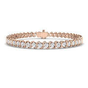 Round Cut Natural Diamond S Link Tennis Bracelet with Prong Set Box Clasp in 10K/14K gold and platinum with certified lab-grown or natural diamonds