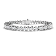 Round Cut Natural Diamond S Link Tennis Bracelet with Prong Set Box Clasp in 10K/14K gold and platinum with certified lab-grown or natural diamonds