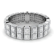 Vintage Art Deco Diamond Bracelet with Baguette & Round Diamonds in 10K/14K gold and platinum with certified lab-grown or natural diamonds