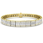Vintage Diamond Tennis Bracelet with Baguette & Round Brilliant Diamonds in 10K/14K gold and platinum with certified lab-grown or natural diamonds