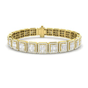 Vintage Diamond Bracelet with Baguette & Round Brilliant Diamonds in Gold & in 10K/14K gold and platinum with certified lab-grown or natural diamonds