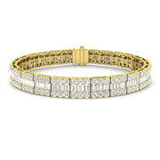 Luxury Natural or Lab Grown Baguette & Round Diamond Tennis Bracelet in 10K/14K gold and platinum with certified lab-grown or natural diamonds