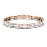 Luxury Natural or Lab Grown Baguette & Round Diamond Tennis Bracelet in 10K/14K gold and platinum with certified lab-grown or natural diamonds