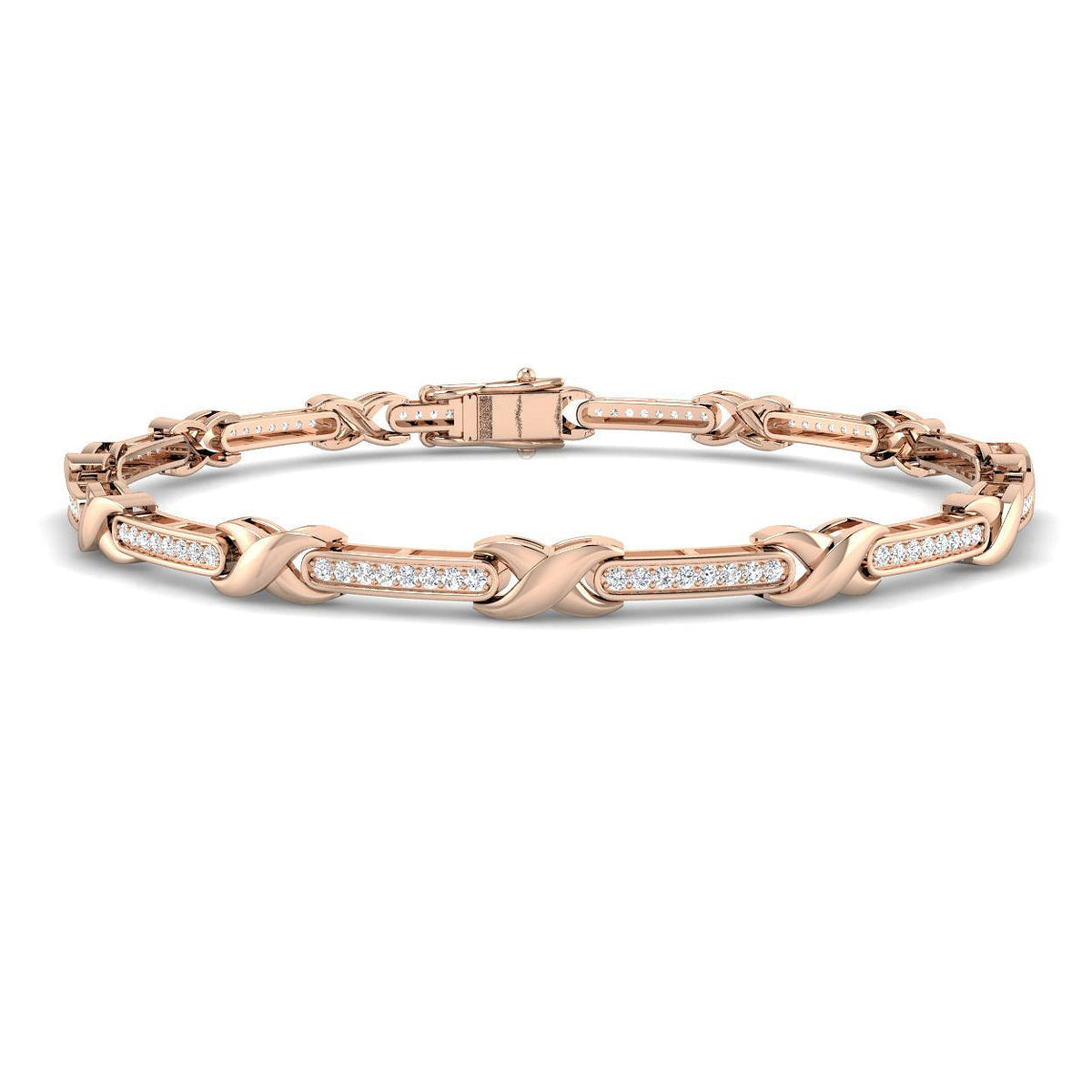 Lab Grown Diamond Hug & Kisses Bracelet in 10K/14K gold and platinum with certified lab-grown or natural diamonds