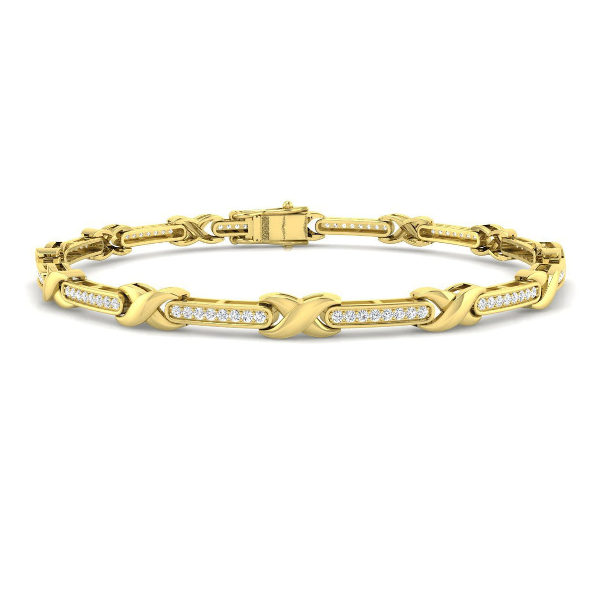 Lab Grown Diamond Hug & Kisses Bracelet in 10K/14K gold and platinum with certified lab-grown or natural diamonds